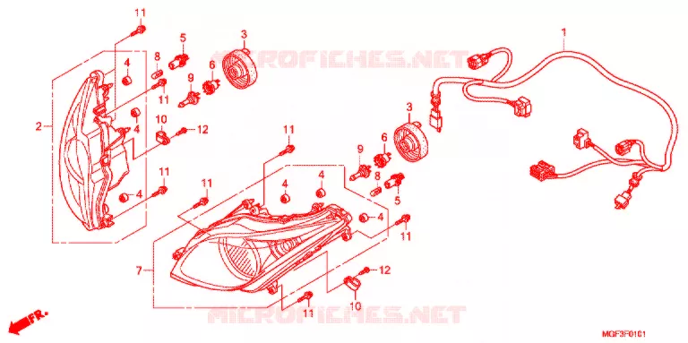 PHARE (FJS600A9-2KO/FJS600AB/DB) Honda SCOOTER 600 SILVERWING 2015  FJS600AB