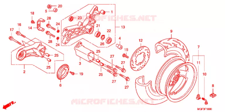 ROUE ARRIERE Honda SCOOTER 600 SILVERWING 2014  FJS600AB