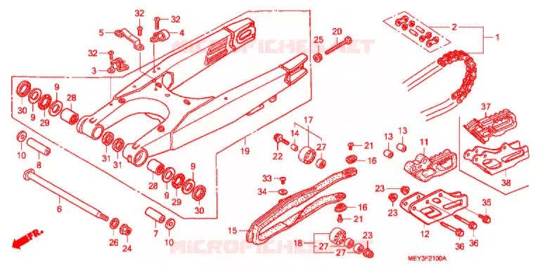 BRAS OSCILLANT Honda MOTO 450 CRF 2011  CRF450XB