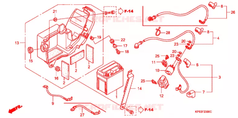 BATTERIE Honda MOTO 230 CRF 2011  CRF230FB