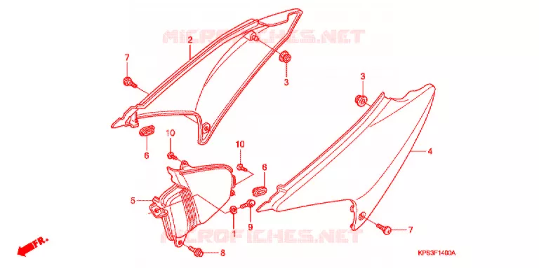 COUVERCLES LATERAUX Honda MOTO 230 CRF 2011  CRF230FB