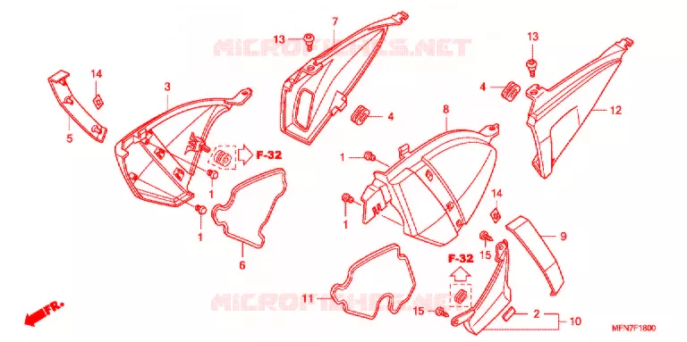 COUVERCLES LATERAUX Honda MOTO 1000 CB 2012  CB1000RC