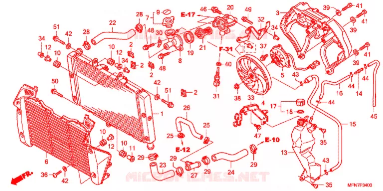 RADIATEUR Honda MOTO 1000 CB 2012  CB1000RC
