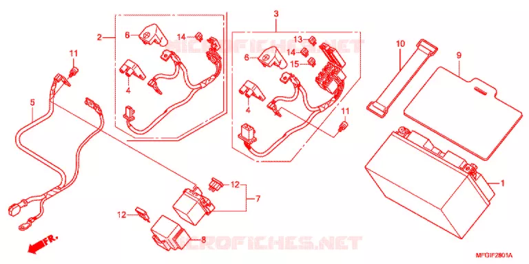 BATTERIE (2) Honda MOTO 600 HORNET 2012  CB600FAC