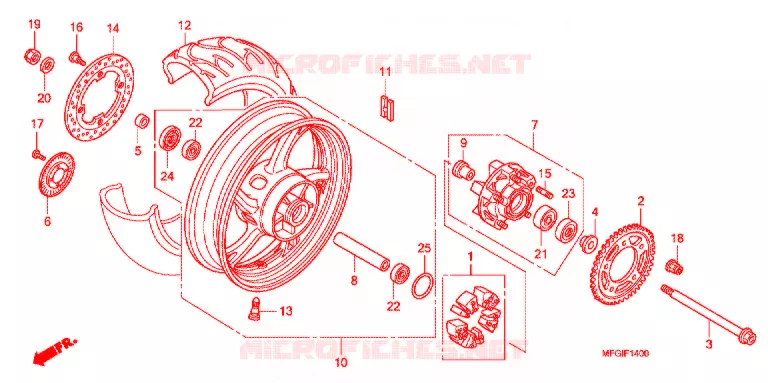 ROUE ARRIERE Honda MOTO 600 HORNET 2012  CB600FAC