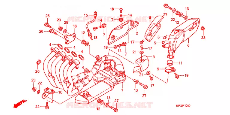 SILENCIEUX D'ECHAPPEMENT Honda MOTO 600 HORNET 2012  CB600FAC