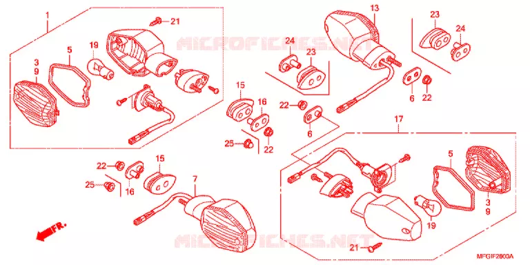 CLIGNOTANT Honda MOTO 600 HORNET 2012  CB600FAC