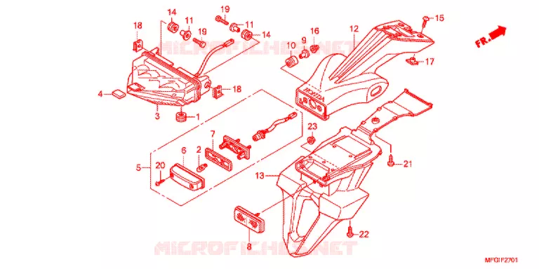 FEU ARRIERE (2) Honda MOTO 600 HORNET 2012  CB600FAC