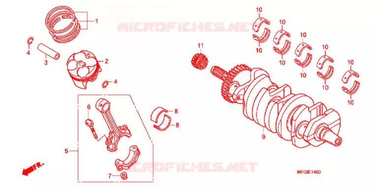 VILEBREQUIN - PISTON Honda MOTO 600 HORNET 2012  CB600FAC
