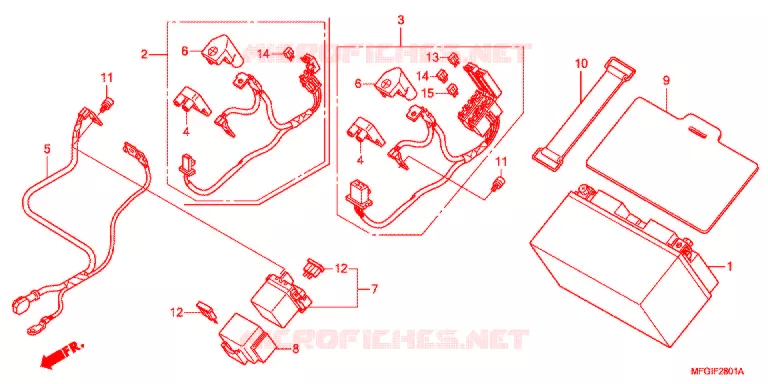 BATTERIE (2) Honda MOTO 600 HORNET 2012  CB600FC