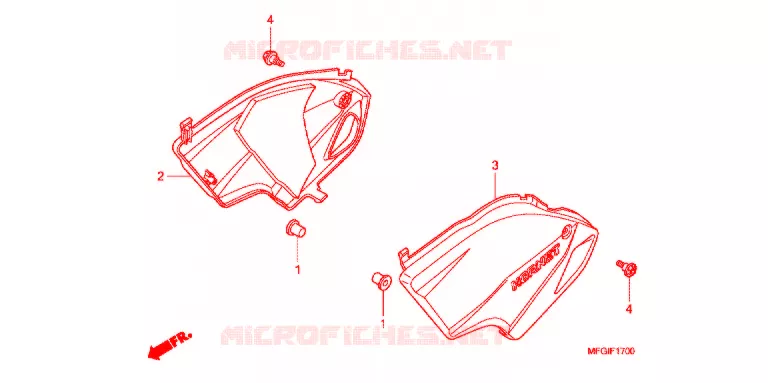 COUVERCLES LATERAUX Honda MOTO 600 HORNET 2012  CB600FC