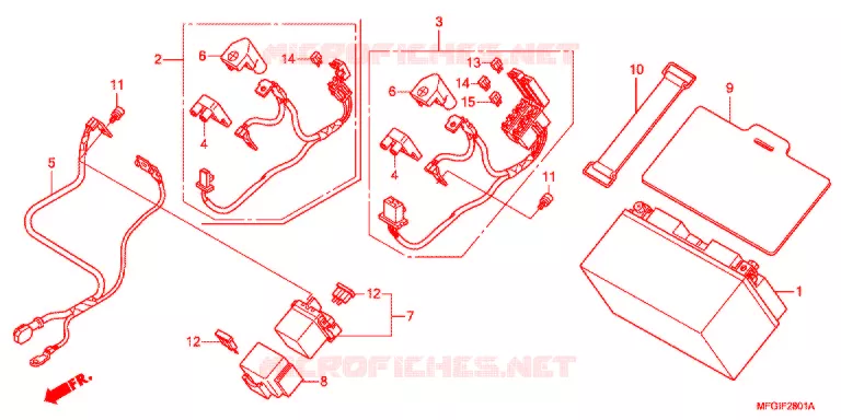 BATTERIE (2) Honda MOTO 600 HORNET 2012  CB600FC