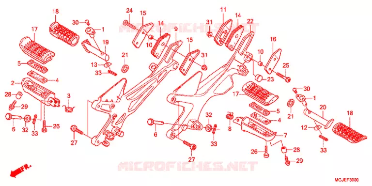 REPOSE PIED Honda MOTO 1000 CBF 2016  CBF1000FAC