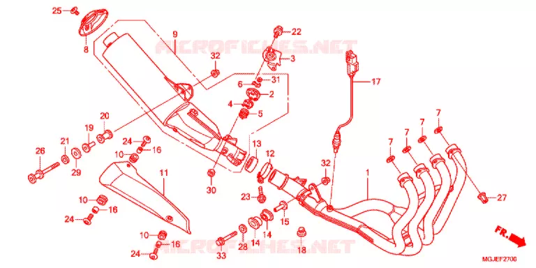 SILENCIEUX D'ECHAPPEMENT Honda MOTO 1000 CBF 2013  CBF1000FAC