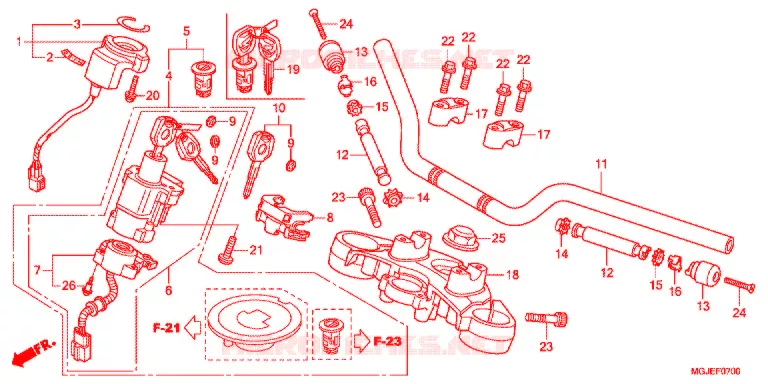 GUIDON - TE DE FOURCHE Honda MOTO 1000 CBF 2012  CBF1000FTC