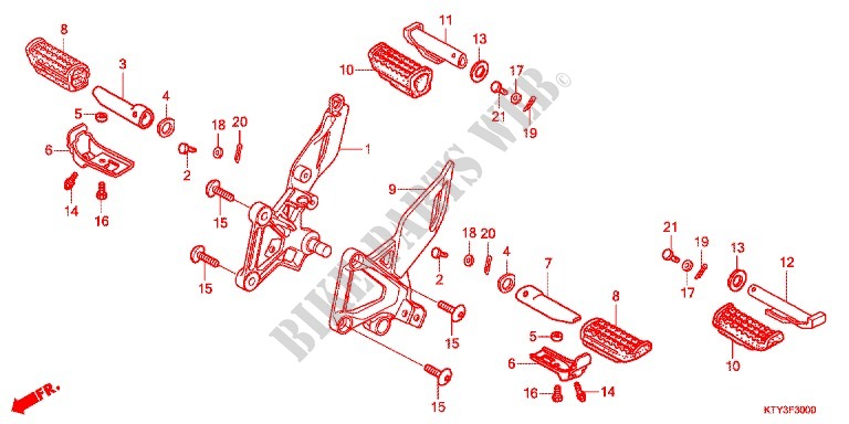 REPOSE PIED pour Honda CBR 125 NOIR 2012