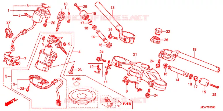 GUIDON - TE DE FOURCHE Honda MOTO 600 CBR 2012  CBR600FAC