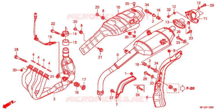 SILENCIEUX D'ECHAPPEMENT Honda MOTO 600 CBR 2012  CBR600RRC