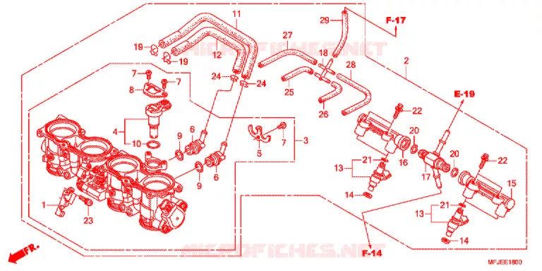 CORPS DE PAPILLON Honda MOTO 600 CBR 2012  CBR600RRC