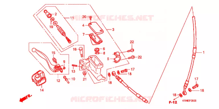 MAITRE CYLINDRE DE FREIN AVANT Honda MOTO 250 CRF 2012  CRF250RC