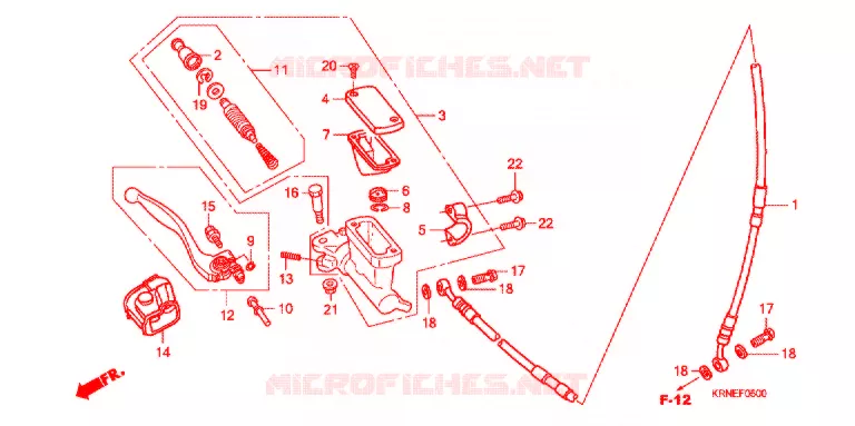 MAITRE CYLINDRE DE FREIN AVANT Honda MOTO 250 CRF 2012  CRF250RC