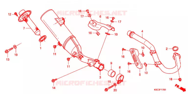 SILENCIEUX D'ECHAPPEMENT Honda MOTO 250 CRF 2012  CRF250XC