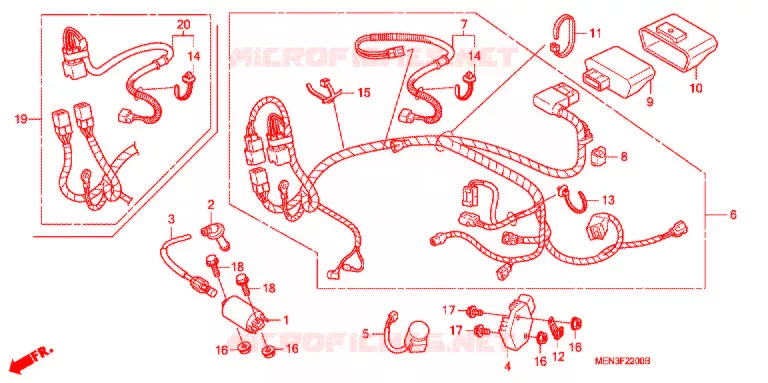 FAISCEAU DES FILS Honda MOTO 450 CRF 2012  CRF450RC