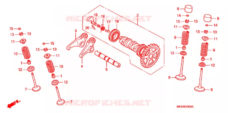ARBRE A CAMES - SOUPAPE Honda MOTO 450 CRF 2012  CRF450RC