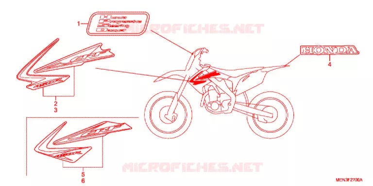 AUTOCOLLANTS Honda MOTO 450 CRF 2013  CRF450RC