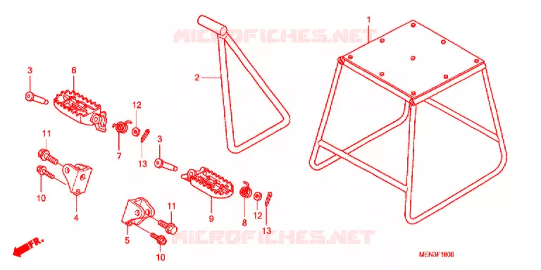 BEQUILLE - REPOSE PIEDS Honda MOTO 450 CRF 2014  CRF450RC