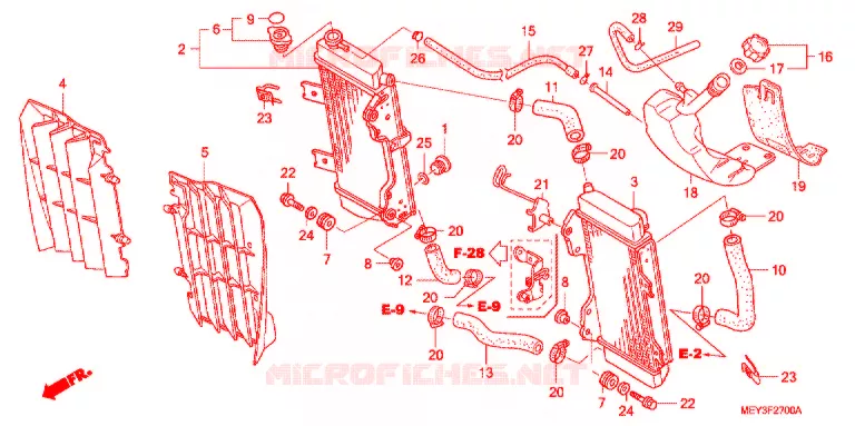 RADIATEUR Honda MOTO 450 CRF 2012  CRF450XC