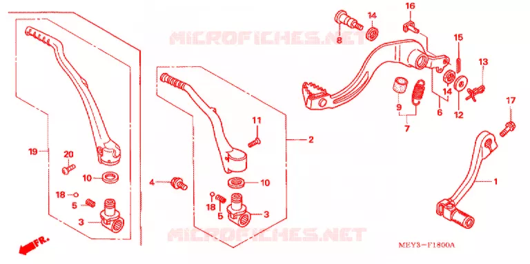 PEDALE - KICK Honda MOTO 450 CRF 2012  CRF450XC
