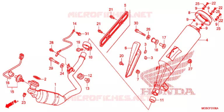 SILENCIEUX D'ECHAPPEMENT Honda MOTO 700 INTEGRA 2012  NC700DC