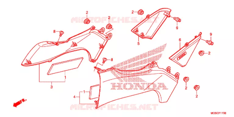 COUVERCLES LATERAUX Honda MOTO 700 INTEGRA 2012  NC700DC