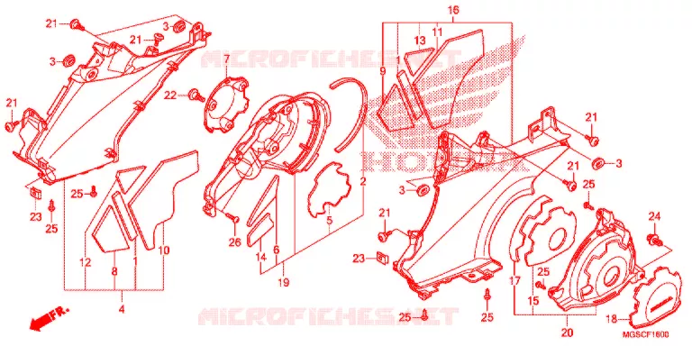 COUVERCLES LATERAUX Honda MOTO 700 INTEGRA 2012  NC700DC