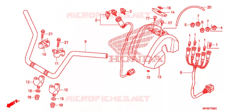GUIDON (1) Honda ATV 420 FOURTRAX 2012  TRX420FMC