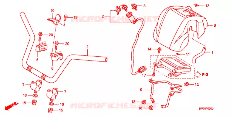 GUIDON Honda ATV 420 FOURTRAX 2012  TRX420FPAC