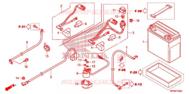 BATTERIE Honda ATV 420 FOURTRAX 2012  TRX420FPEC