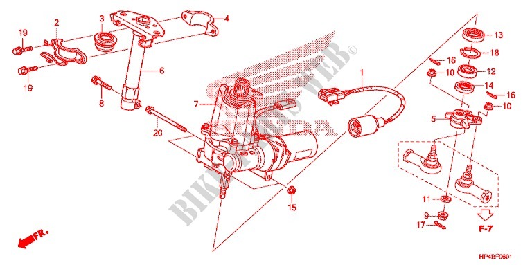 ARBRE DE DIRECTION (2) pour Honda FOURTRAX 420 RANCHER 4X4 Electric Shift 2012