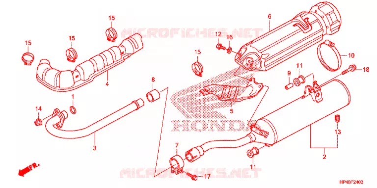 SILENCIEUX D'ECHAPPEMENT Honda ATV 420 FOURTRAX 2012  TRX420FPMC