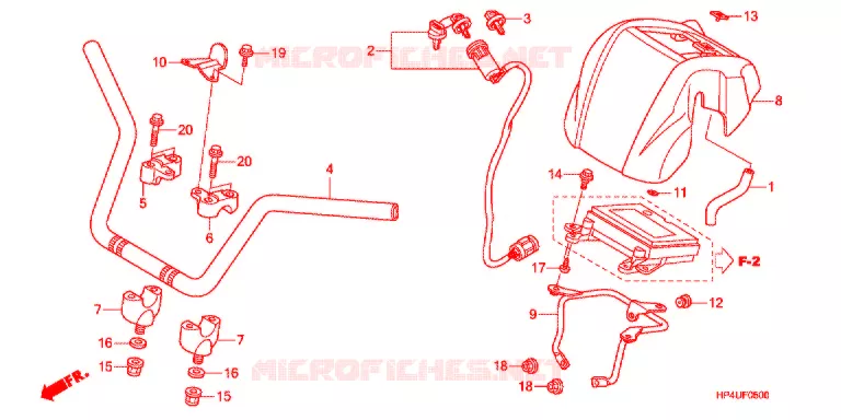 GUIDON Honda ATV 420 FOURTRAX 2012  TRX420FPMC