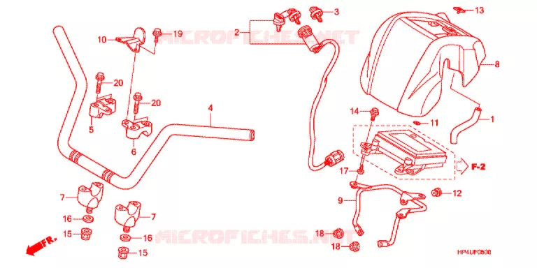 GUIDON Honda ATV 420 FOURTRAX 2012  TRX420TMC