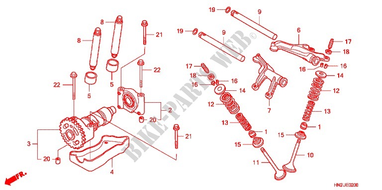 ARBRE A CAMES   SOUPAPE pour Honda FOURTRAX 500 FOREMAN RUBICON Power Steering 2012