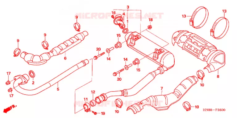 SILENCIEUX D'ECHAPPEMENT Honda ATV 680 FOURTRAX 2012  TRX680FAC