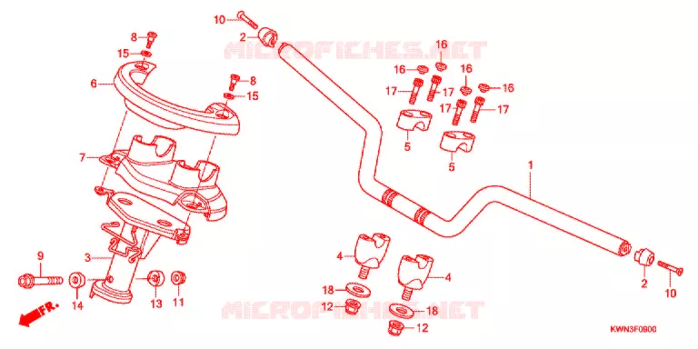 GUIDON - CARENAGE Honda SCOOTER 125 PCX 2012  WW125EX2C