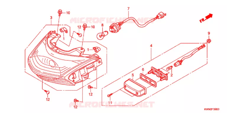 FEU ARRIERE Honda SCOOTER 125 PCX 2012  WW125EX2C