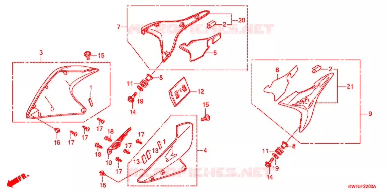 OUIES DE RADIATEUR Honda MOTO 300 XR 2012  XRE300AC