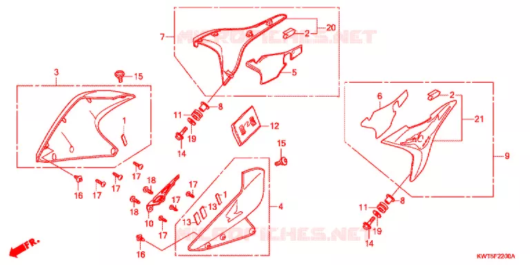 OUIES DE RADIATEUR Honda MOTO 300 XR 2011  XRE300AB