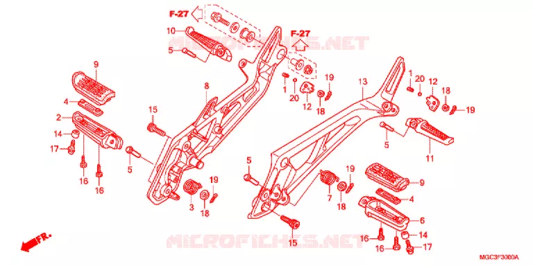 REPOSE PIED Honda MOTO 1100 CB 2013  CB1100AD