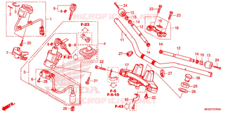 GUIDON - TE DE FOURCHE Honda MOTO 500 CB 2013  CB500FD